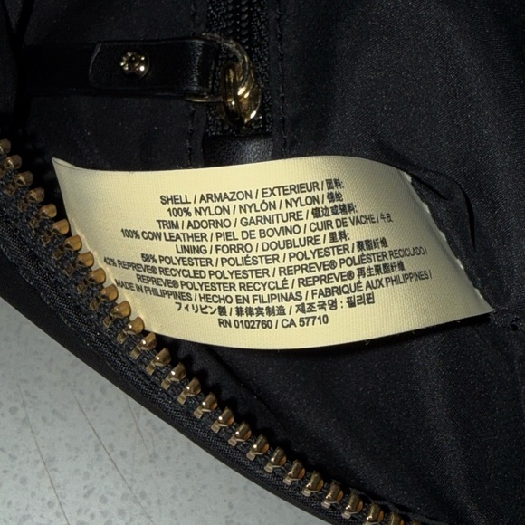 Kate Spade New York Nylon Mini Backpack Purse Black Gold - Picture 8 of 8